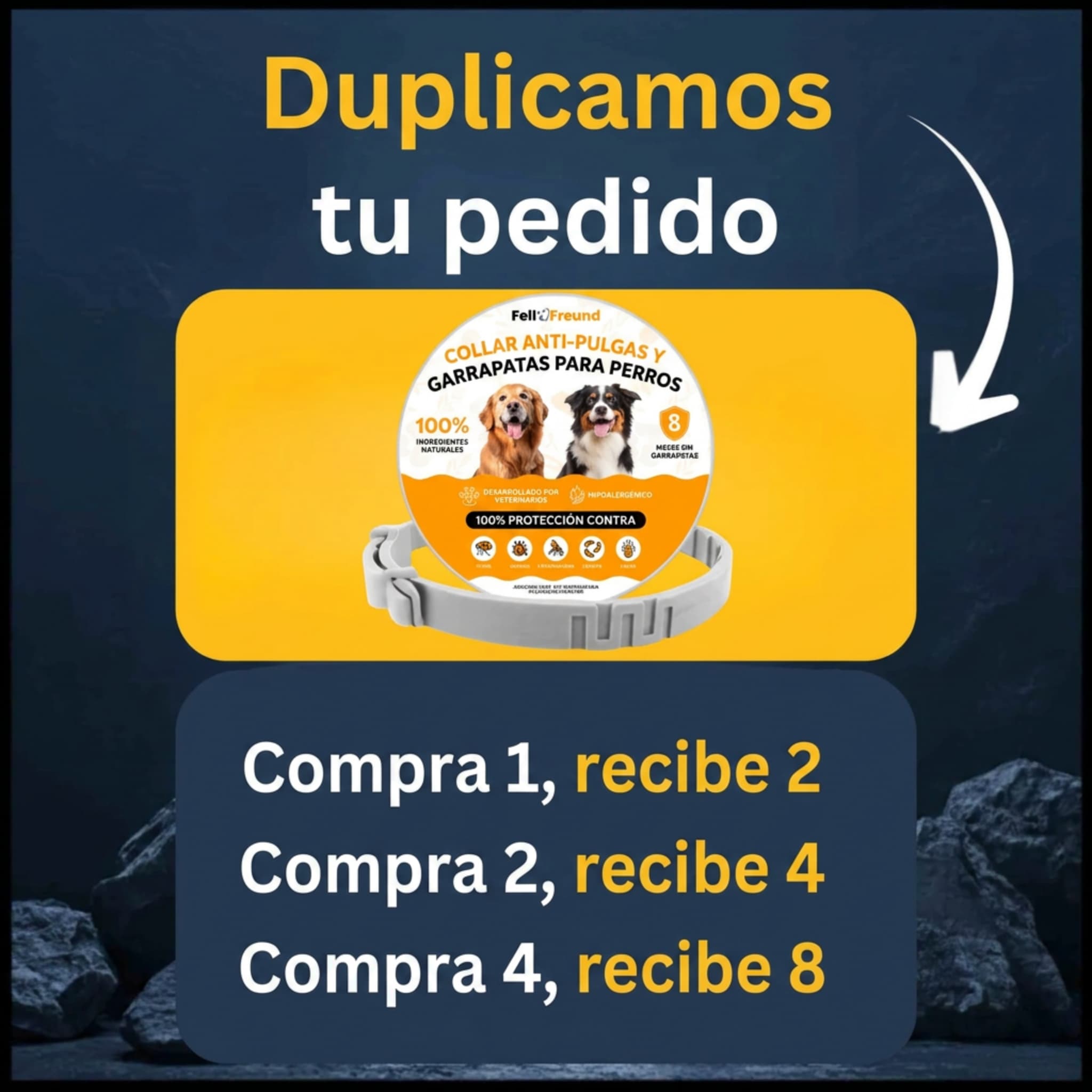 Flea and tick protection collar for dogs [Double-Up Offer]