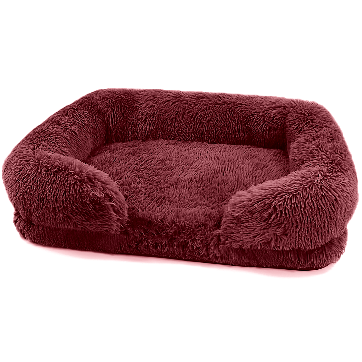 CloudCouch sofa-style dog bed in burgundy