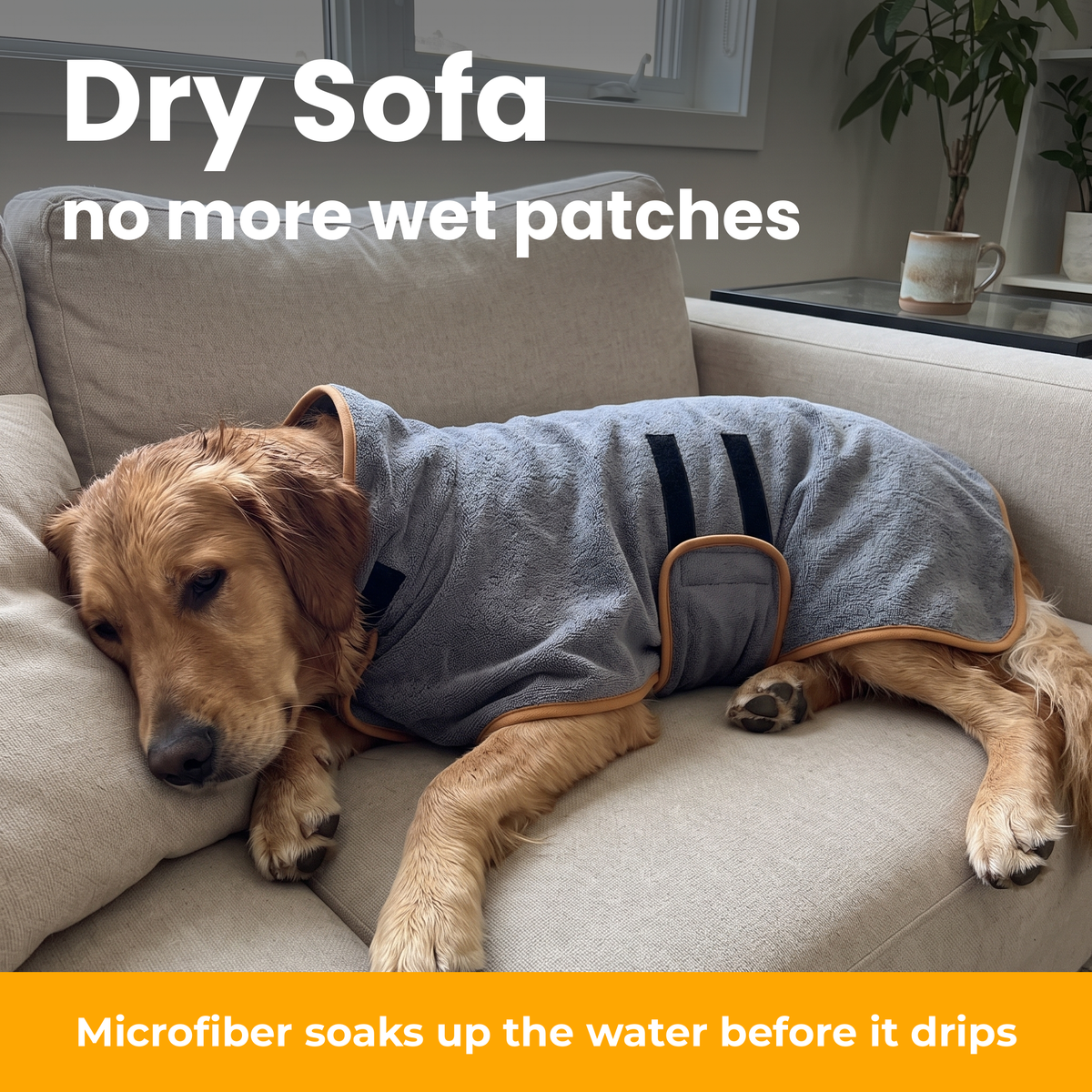 [en] DryKing dog bathrobe – dry sofa