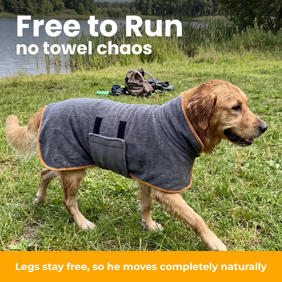 [en] DryKing dog bathrobe – legs stay free