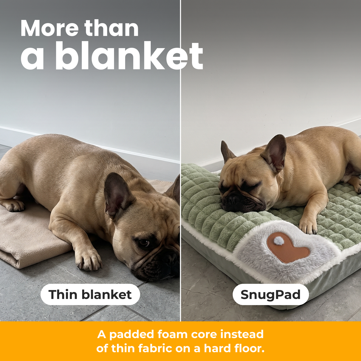[en] SnugPad – Comparison: thin blanket vs SnugPad